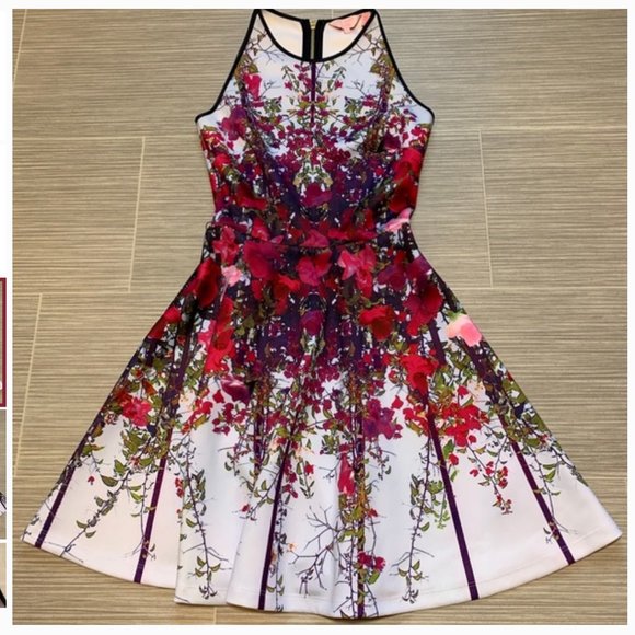 ted baker bloomze flowered lattice skater dress 0 - Picture 9 of 14